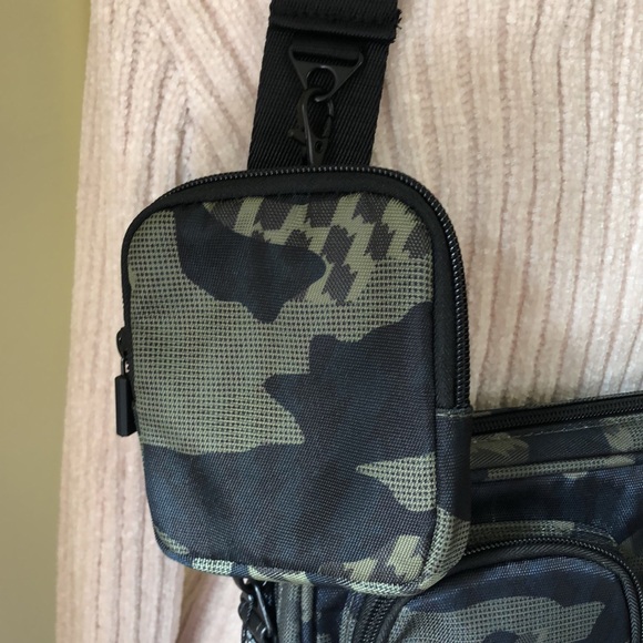 NWT IHKWIP Camo Nylon Crossbody w/Detachable Accessory Pouch - Picture 4 of 8